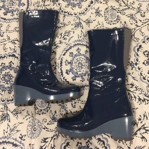 Rockport wedge rain boots wellies