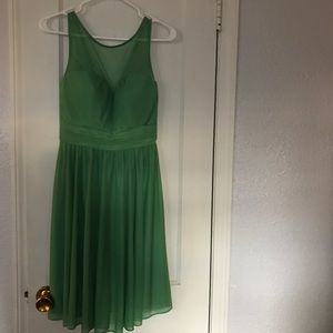 Green Chiffon David's Bridal Dress