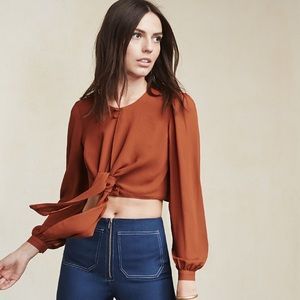 Reformation Mohawk Top Cognac Size 2