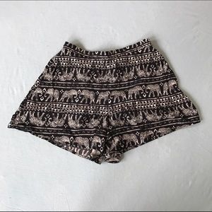 Elephant print flowy shorts