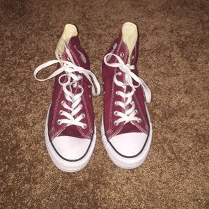 Maroon and White Converse "Chuck Taylor's"