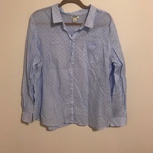 Light blue button down with dark blue stars