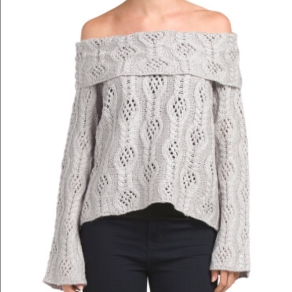 MINKPINK Sweaters - Mink Pink off shoulder crochet sweater S NWT