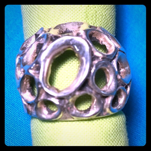 Sz. 7.25 Crater Ring  Sterling Silver 925 Stamped! - Picture 1 of 4