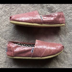 TOMS Pink Glitter Shoes