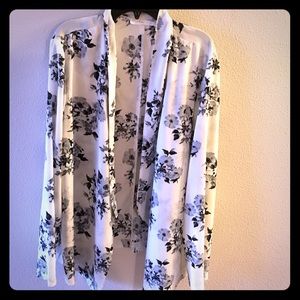 Floral chiffon cardigan