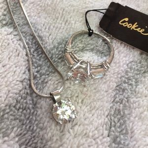 Cookie Lee Cubic Zirconia necklace/ring set