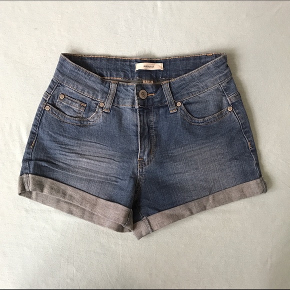 High waisted denim shorts