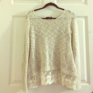 Knit Sweater w/ Lace
