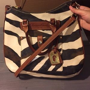 Dooney & Bourke leather zebra print purse