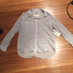 Gray and white striped shirt