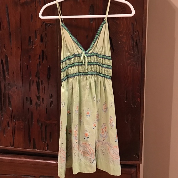 Free People green silk sundress