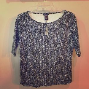 L Ann Taylor short sleeve shirt with keyhole neck