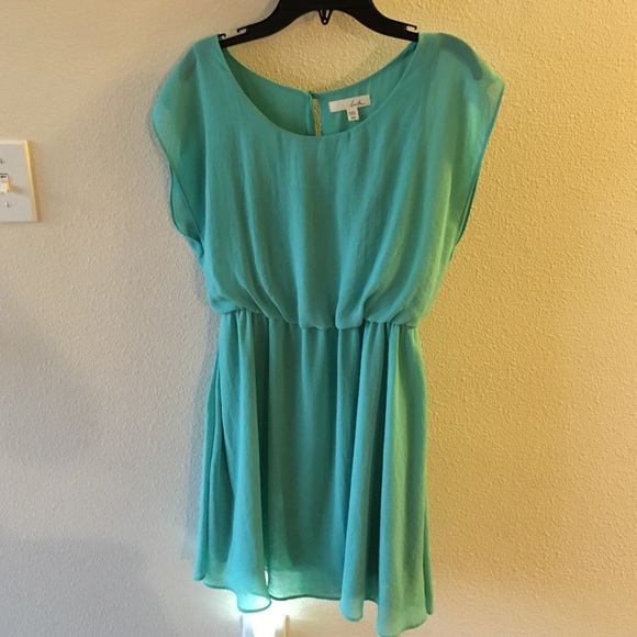 Teal chiffon dress