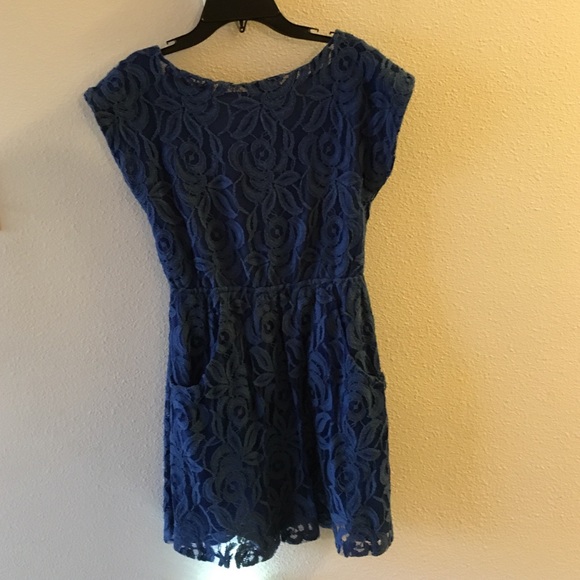 Blues distressed lace dress