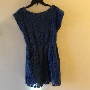 Blues distressed lace dress