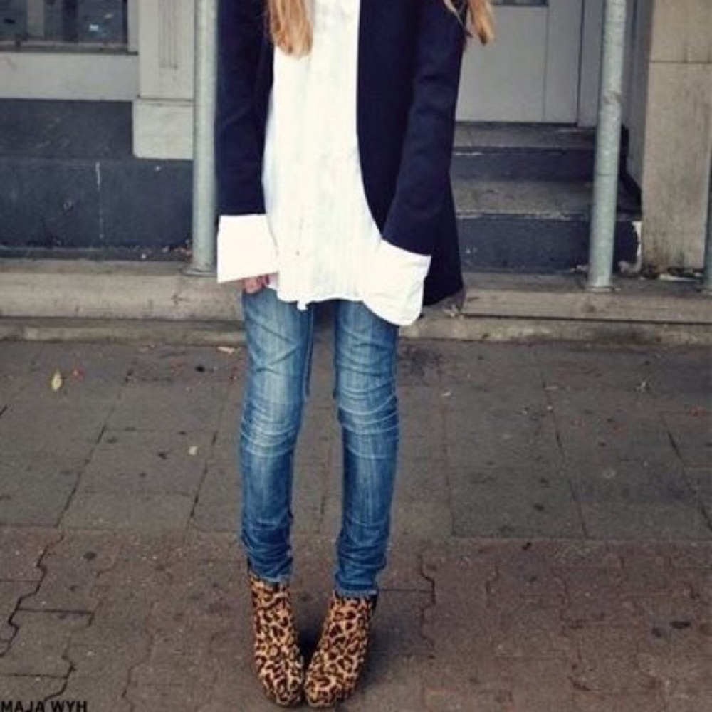 This Leopard print ankle bootie.