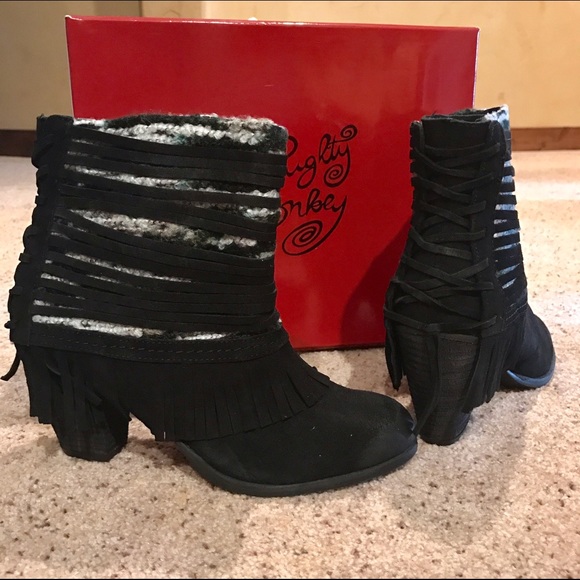NEW Naughty Monkey Fringe Booties 7.5