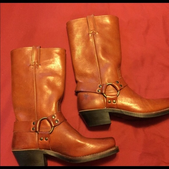 Frye 12r Harness Boot Cognac Color