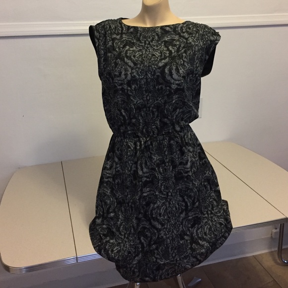 H&M gray and black floral dress