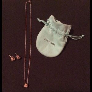 Tiffany knot necklace and earring set