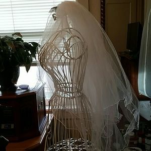 Light pink wedding veil