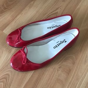 Repetto ballet flats patent leather red size 37