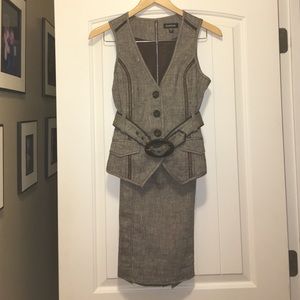 Bebe skirt and matching suit vest