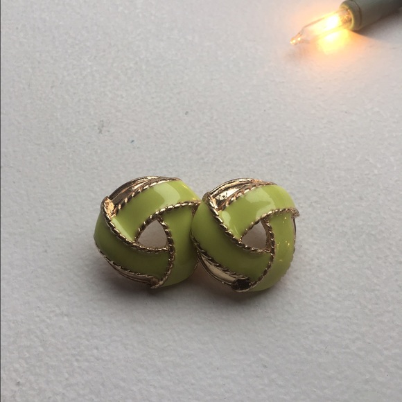 Neon yellow stud earrings