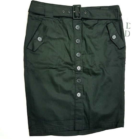 Belted Button-front Pencil Skirt - Picture 1 of 3
