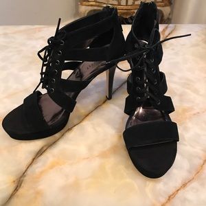 Suede Nine West Tie Up Heels