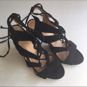 Black Lace-up Heels