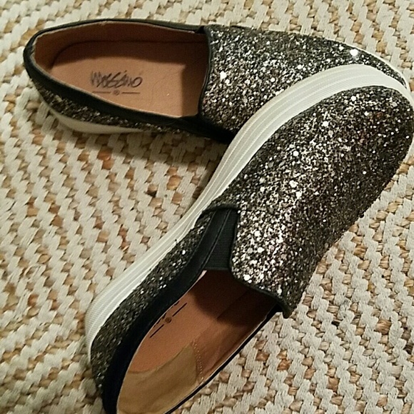 Sparkly Platform Slip Ons