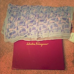Salvatore Ferragamo Blue Scarf