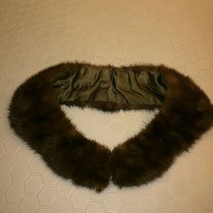 Vintage mink collar, silk back, covered hook&eye