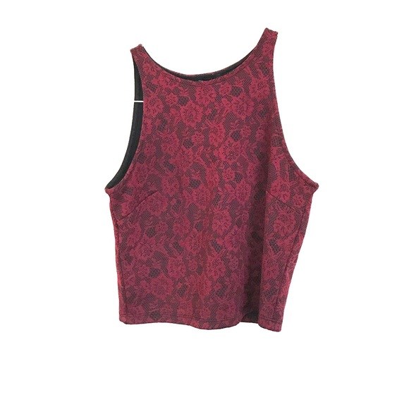 Red and black crop top