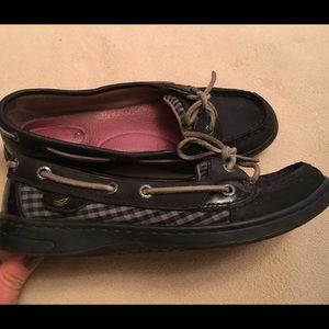 Black and grey gingham Sperry Top-Siders