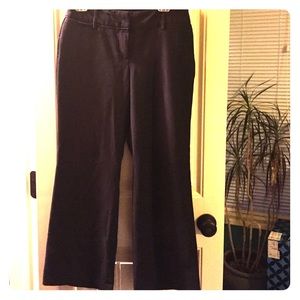 Black wide-leg business slacks.