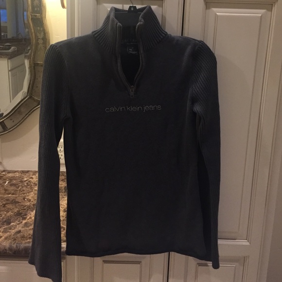 Calvin Klein grey half zip sweater