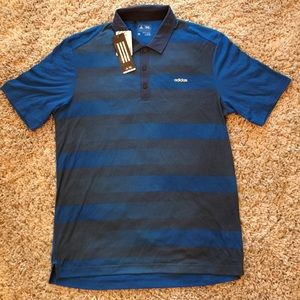 Men's Blue and Grey Medium Golf Polo