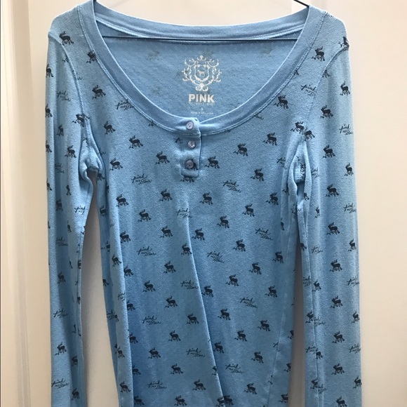 PINK Cotton "Pink My Deer" Longsleeve shirt-Sz S