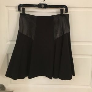 Black high waisted leather skirt