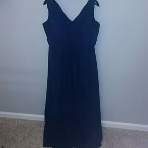 Navy chiffon evening gown