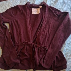 Anthropologie burgundy cardigan