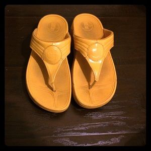 Women's yellow fit flops