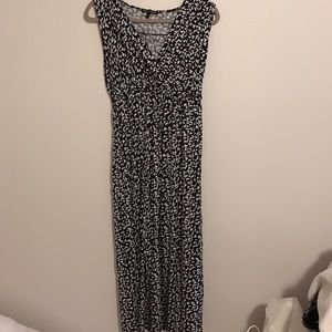 Long black and white Cable & Gauge dress