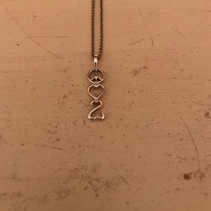 Jane Seymour Peace, heart, & open heart necklace