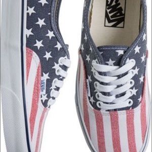American Flag Vans- Women 8.5 Men's 7