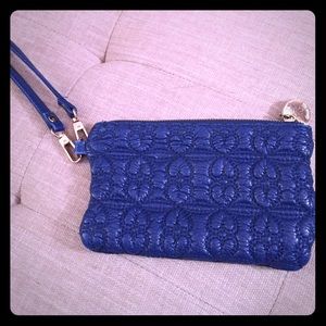 Blue clutch/wristlet