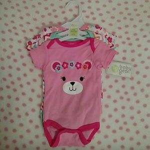 3pk girl onesies 0-3 months